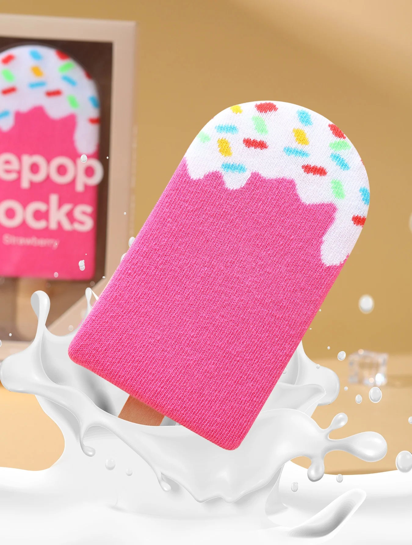 Unisex Strawberry Popsicle Socks | Fun Gift Box for All Seasons
