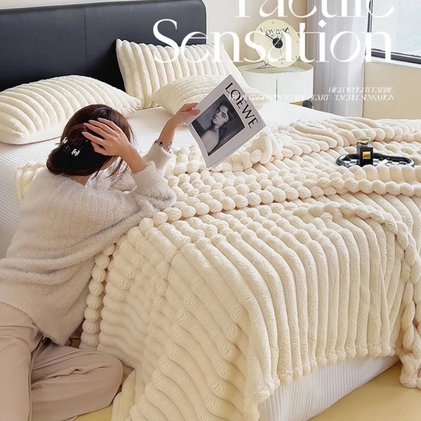 Ultra Soft Striped Fleece Throw Blanket | Warm & Cozy Comfort