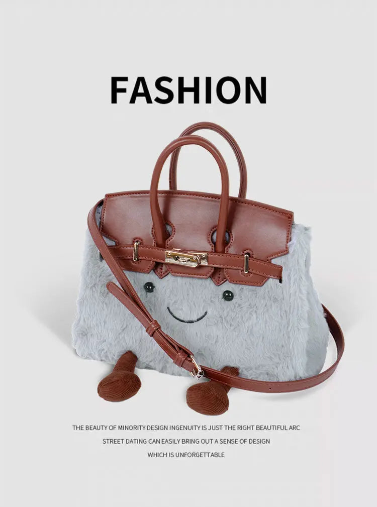 Cute Plush Messenger Bag | Cartoon Fashion Handbag for All