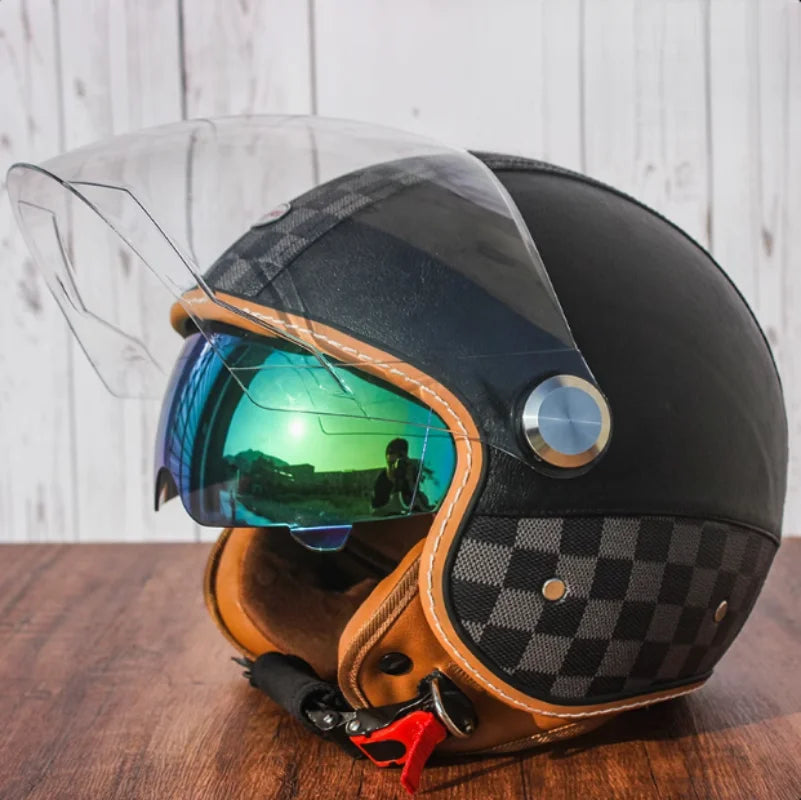 Retro Open Face Motorbike Helmet | Vintage Helmet for Riders