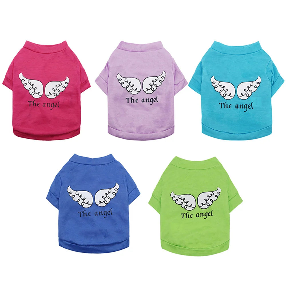 Angel Pattern Puppy Dog T-shirt | Cute Summer Pet Vest for Dogs