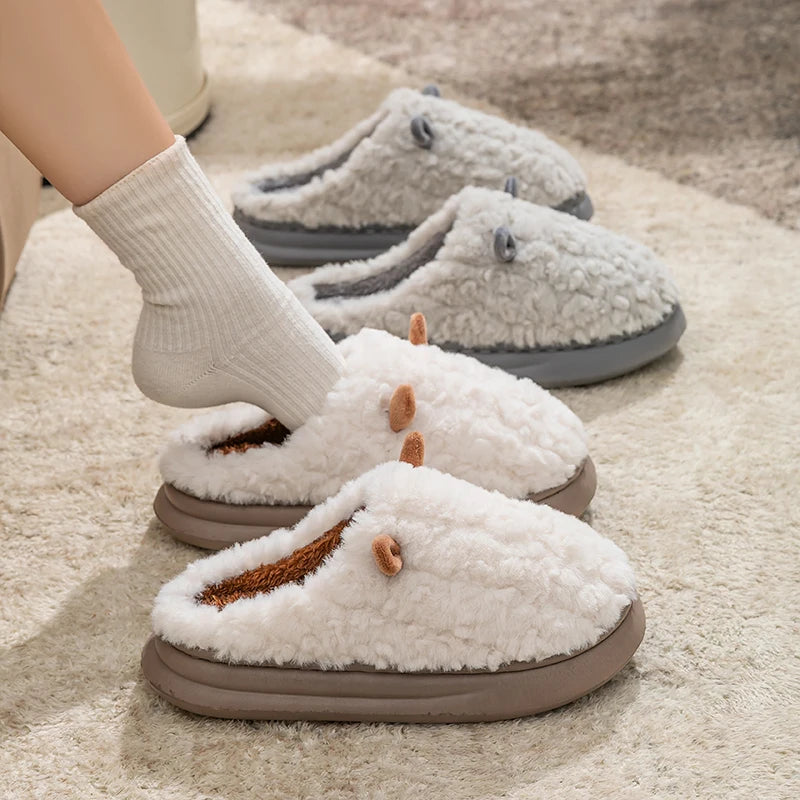 Cute Cartoon Plush Winter Slippers | Warm Comfort for Home