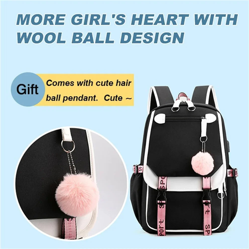 Cute Anime Cat Kawaii Backpack for Girls | Perfect Back to School Bag