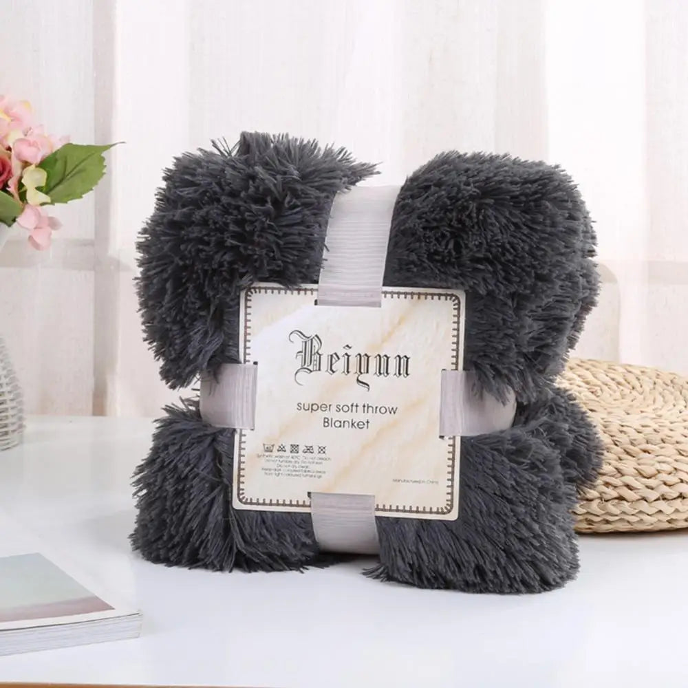 Soft Fluffy Shaggy Throw Blanket | Cozy Faux Fur Bedspread