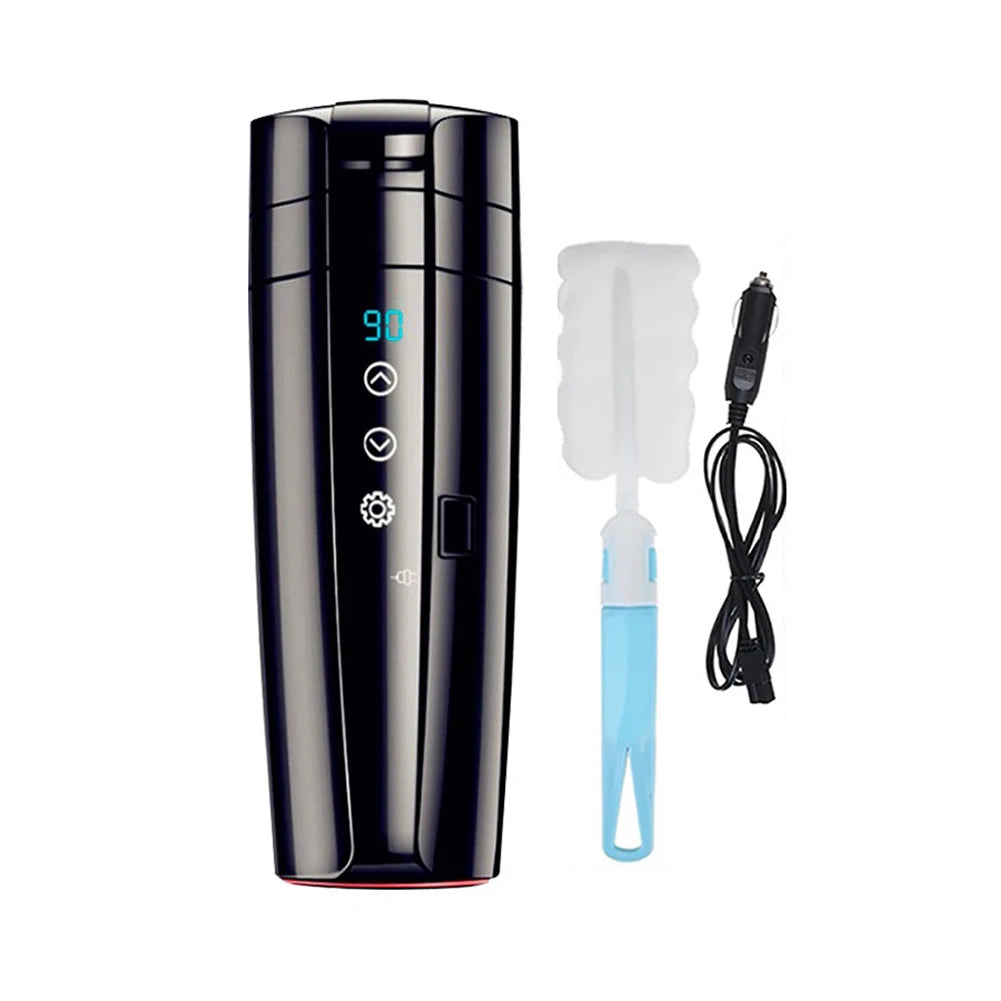 Electric Heated Car Mug with LCD Display | On-the-Go Beverage Warmer