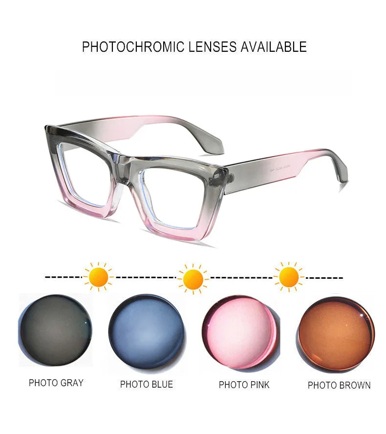 Custom Myopia Glasses | Stylish Butterfly Frame & Blue Light Blocking