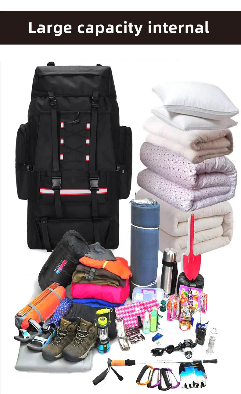 Large 130L Hiking Camping Backpack | Durable Outdoor Rucksack
