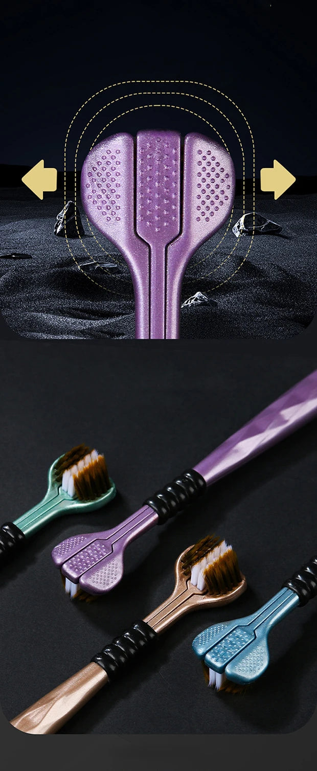 4PCS/2PCS/1PC - Three sided soft bristled toothbrush - Adult household cleaning and gingival protection advanced toothbrush