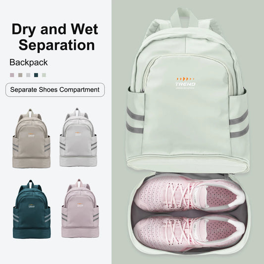 Women's Large Gym Backpack with Shoe Compartment | Waterproof Travel Bag