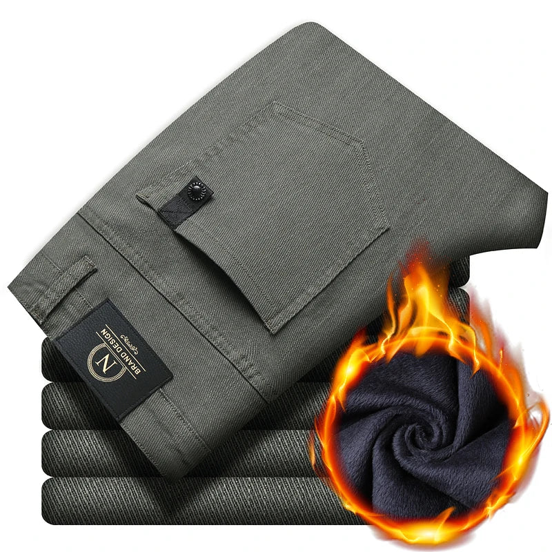 Men's Winter Fleece Pants | Thick Warm Casual Velvet Trousers