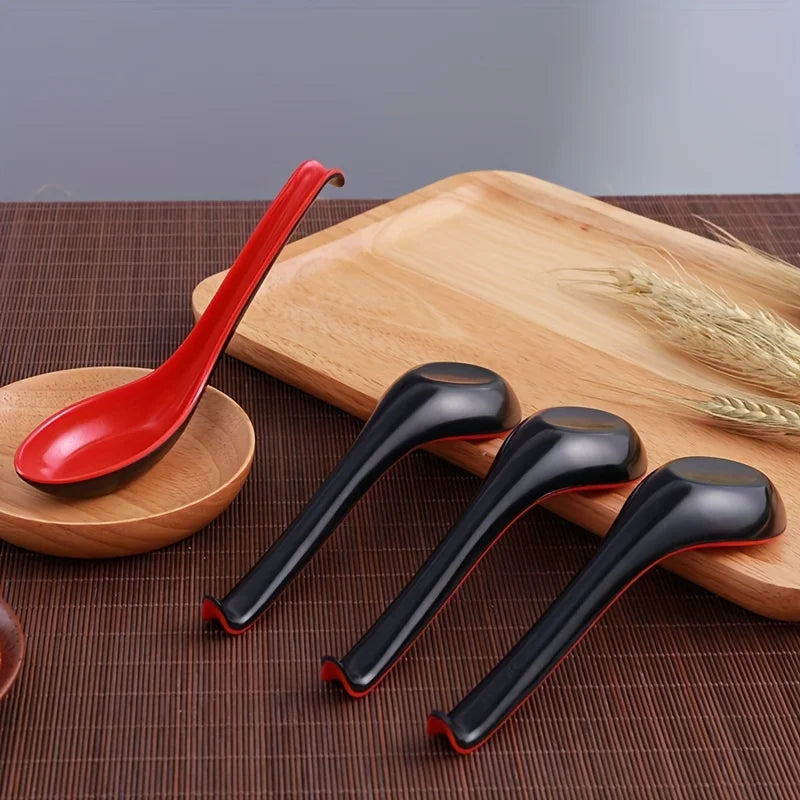 Set of 5 Japanese Style Melamine Soup & Rice Spoons | Elevate Dining