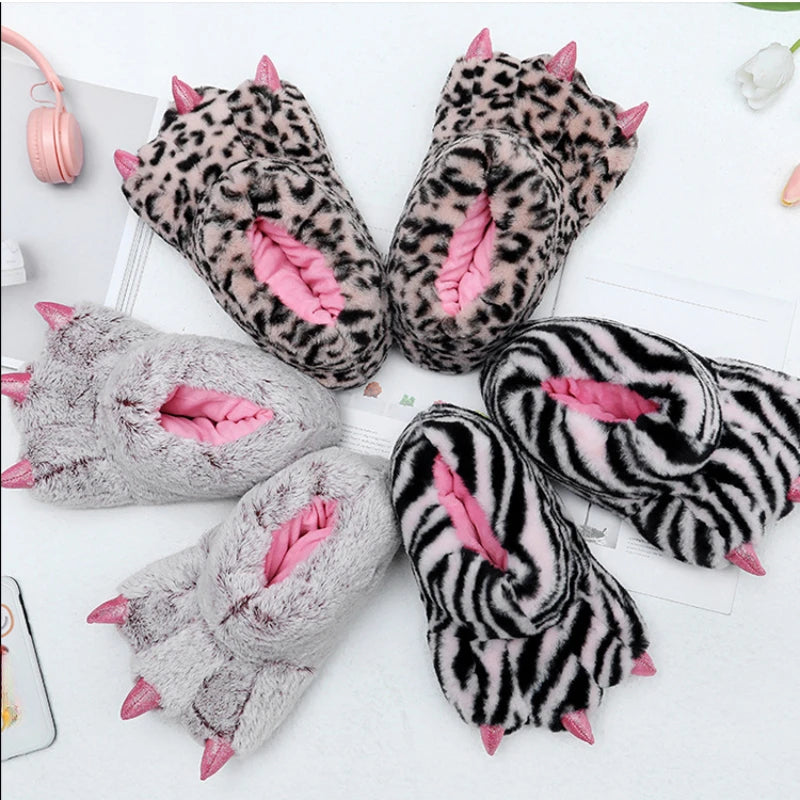 Fluffy Bigfoot Bear Paw Slippers | Cozy Unisex Indoor Slides