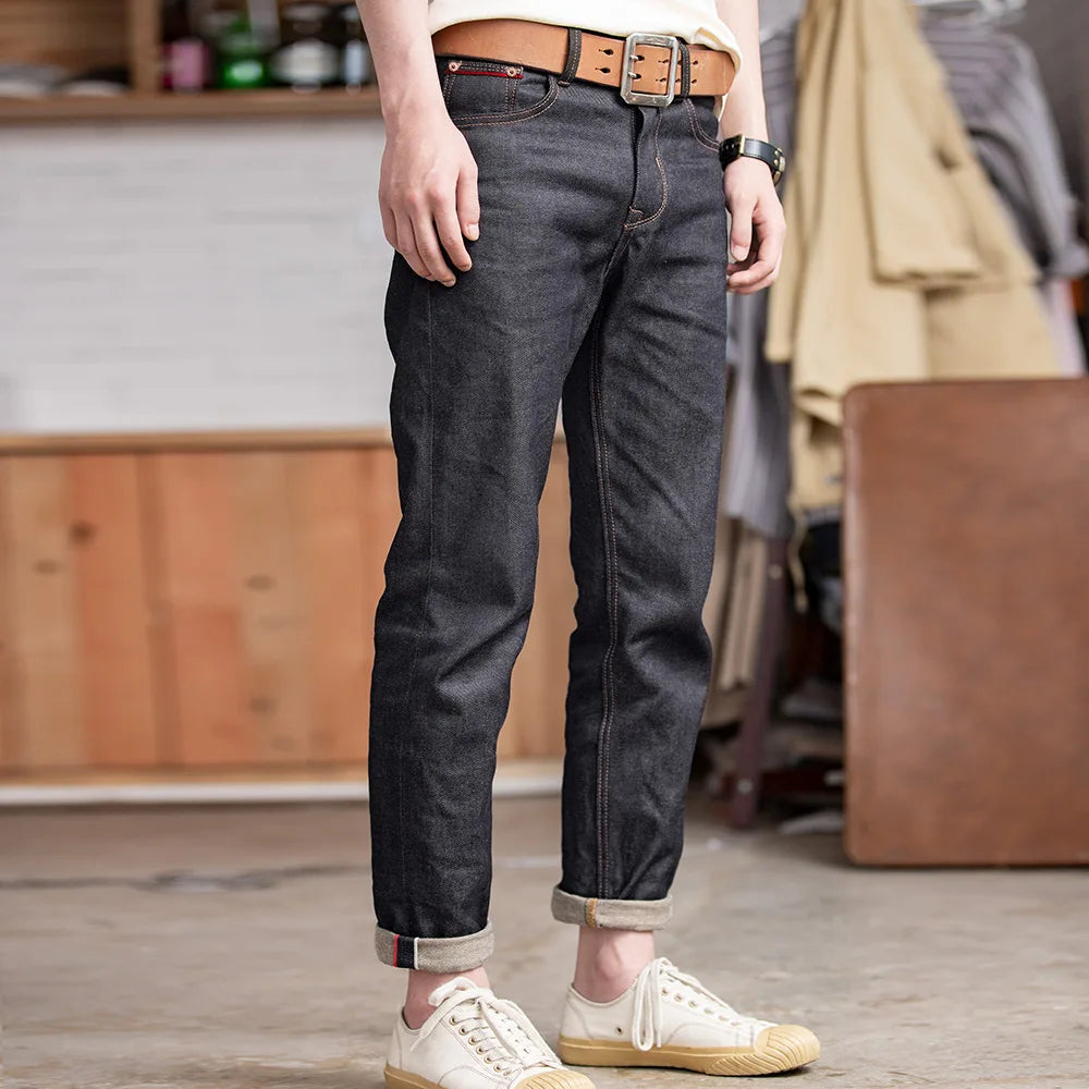 Men's Tapered Fit Selvedge Denim Jeans | Versatile Cotton Pants