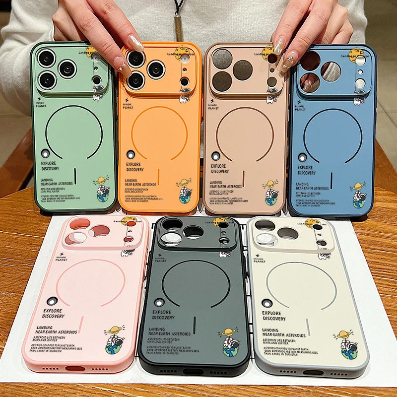 Hanging Astronaut Pattern Case for iPhone | Magnetic & Stylish Protection