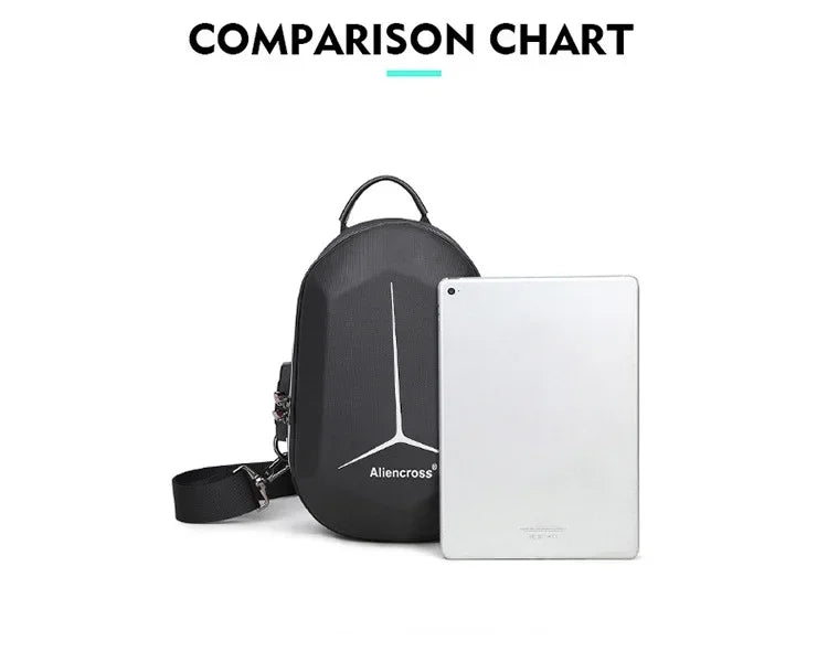 Designer Anti-theft Lock Crossbody Bag USB Charging Travel Shoulder Bag High Quality Messenger Bags Male Waterproof Chest Bag