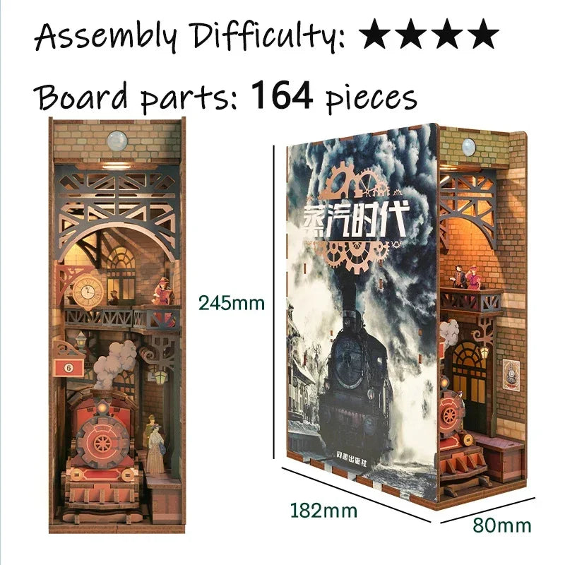 Kits insertables de estantería de madera para rincones de lectura (DIY) | Decoración miniatura creativa