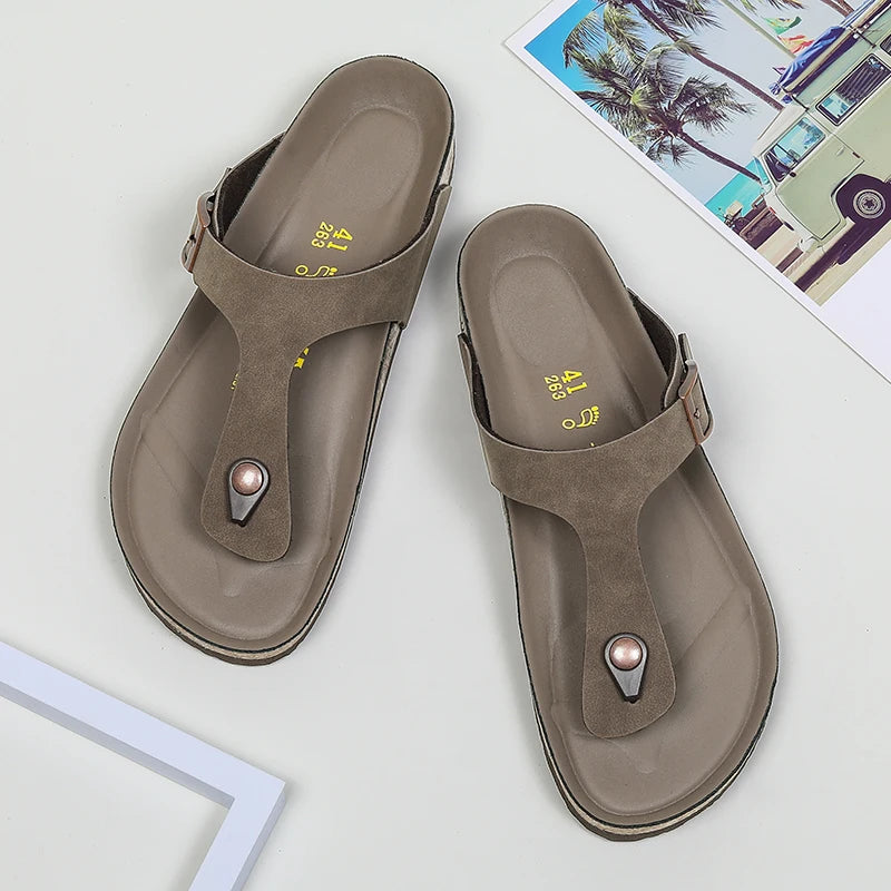 Men's Stylish Flip-Flops | Premium Italian Leather Beach Footwear
