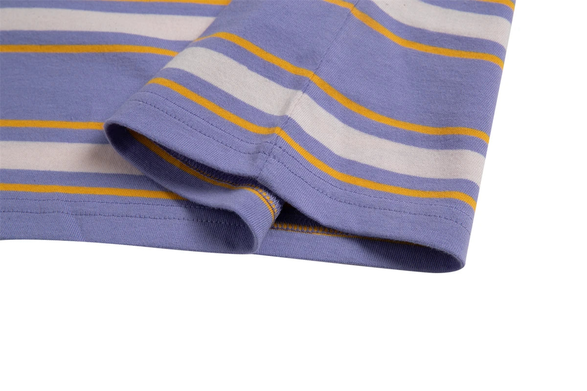 Men's Oversized Striped Dinosaur Smiley Print T-Shirt | Casual Cotton Tee