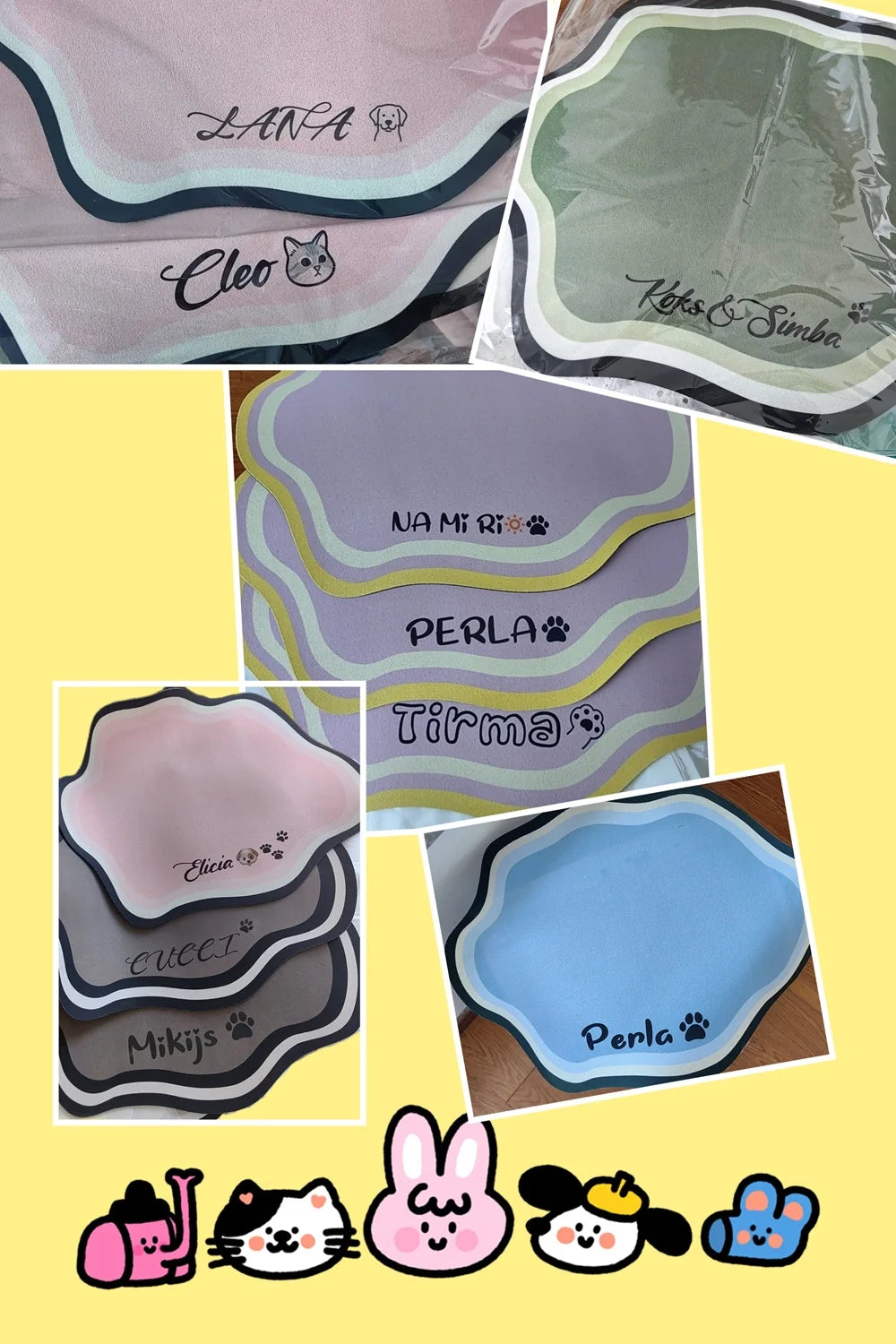 Cute Non-Slip Diatom Mud Pet Feeding Mat | Waterproof Home Decor