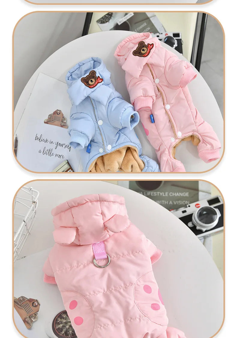 Cute Bear Scarf Costumes for Small Dogs | Stylish Puppy Parkas