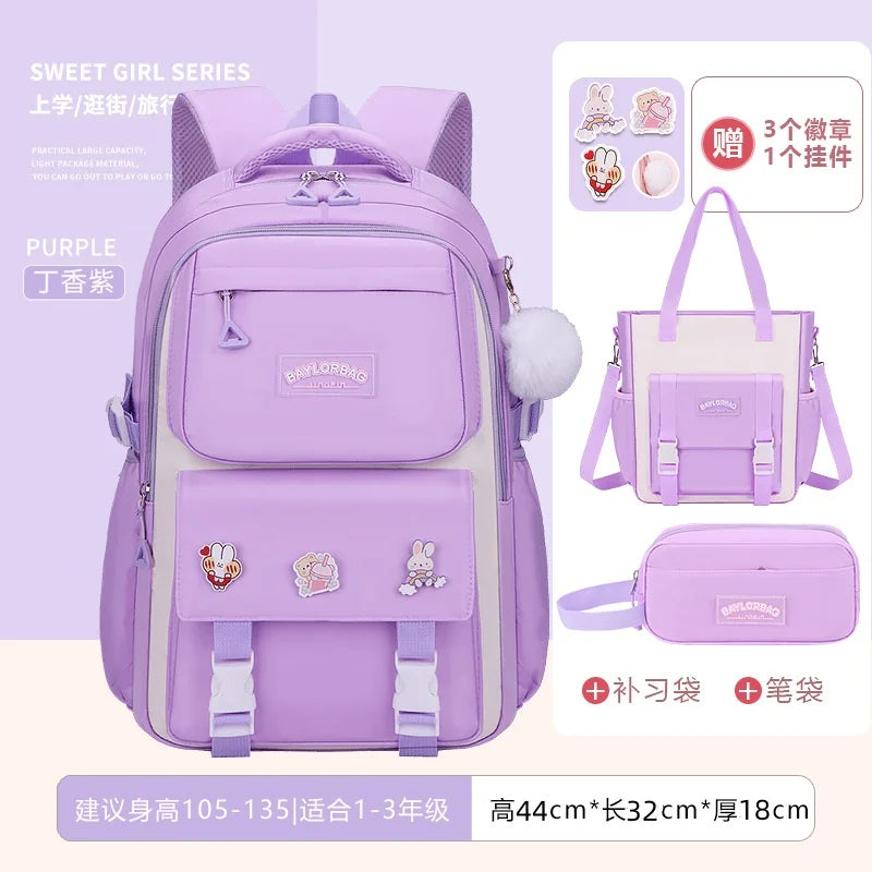 3-Piece Large-Capacity Children's Backpack for Middle School