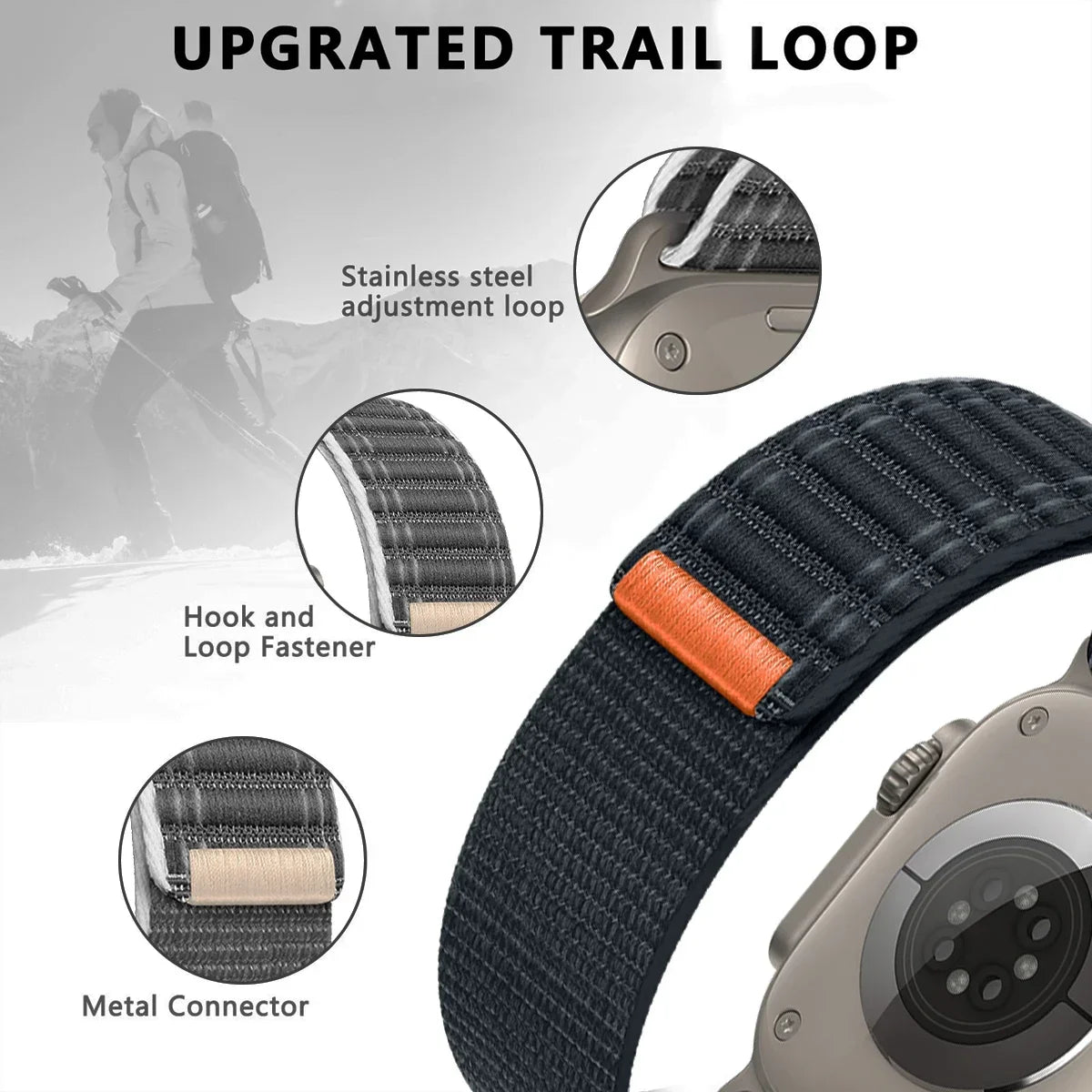 Nylon Wave Pattern Watch Strap for All Apple Watch Models