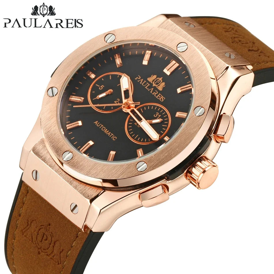 Stylish 45mm Automatic Mechanical Men's Watch | Casual Sports Timepiece