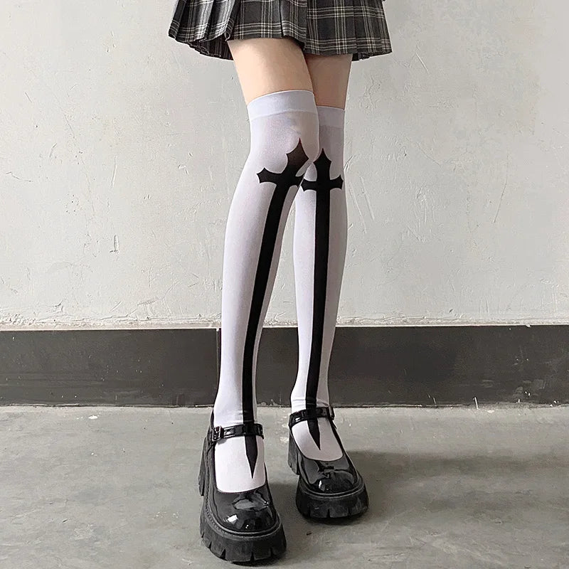 Gothic Knee-High Socks | Dark Festival & Cosplay Stockings
