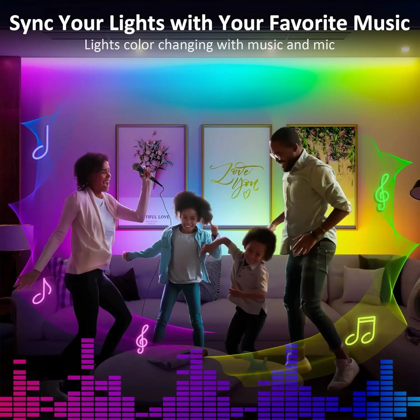 RGB Under Cabinet Lights Kit | Smart App & Remote Control LED Bars