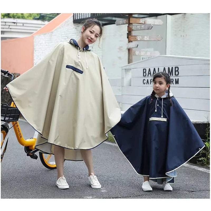 Children Raincoat Boys Girls Rain Coat Trench Poncho Jacket Outdoor Hiking Portable Students Rainwear Clock With Bag Space