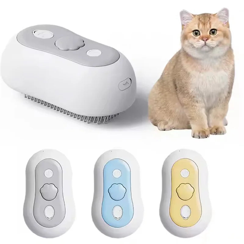 3-in-1 Electric Grooming Comb for Cats & Dogs | Steam Massage Tool
