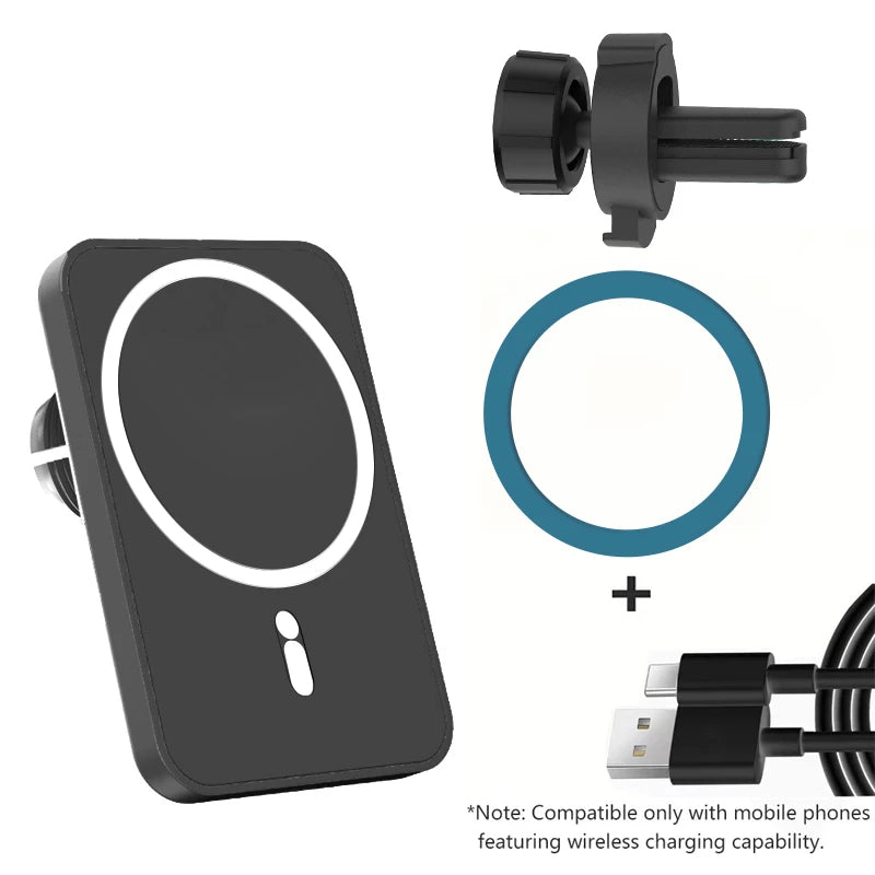 Magnetic Car Wireless Charger | Fast Charging Phone Holder Stand