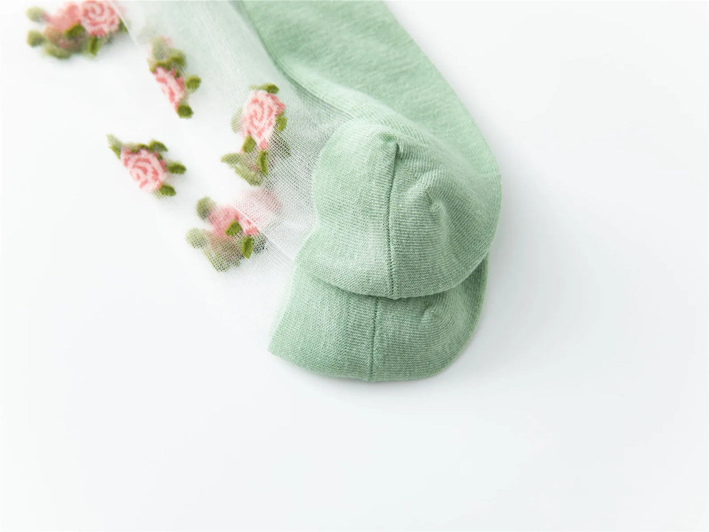 Women's Ultra-thin Lace Ruffle Socks | Vintage Rose Floral Style