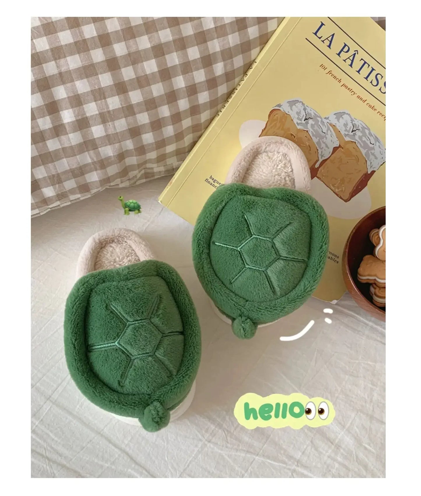 Cute Turtle Plush Slippers | Soft Warm Indoor Winter Footwear