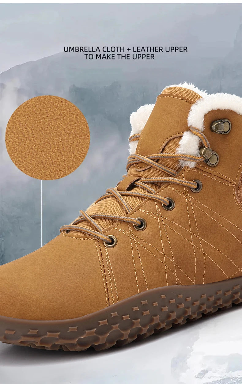 Winter Snow Boots for Men Women Warm Fur Lined Ankle Trekking Shoes Anti Slip Outdoor Boots