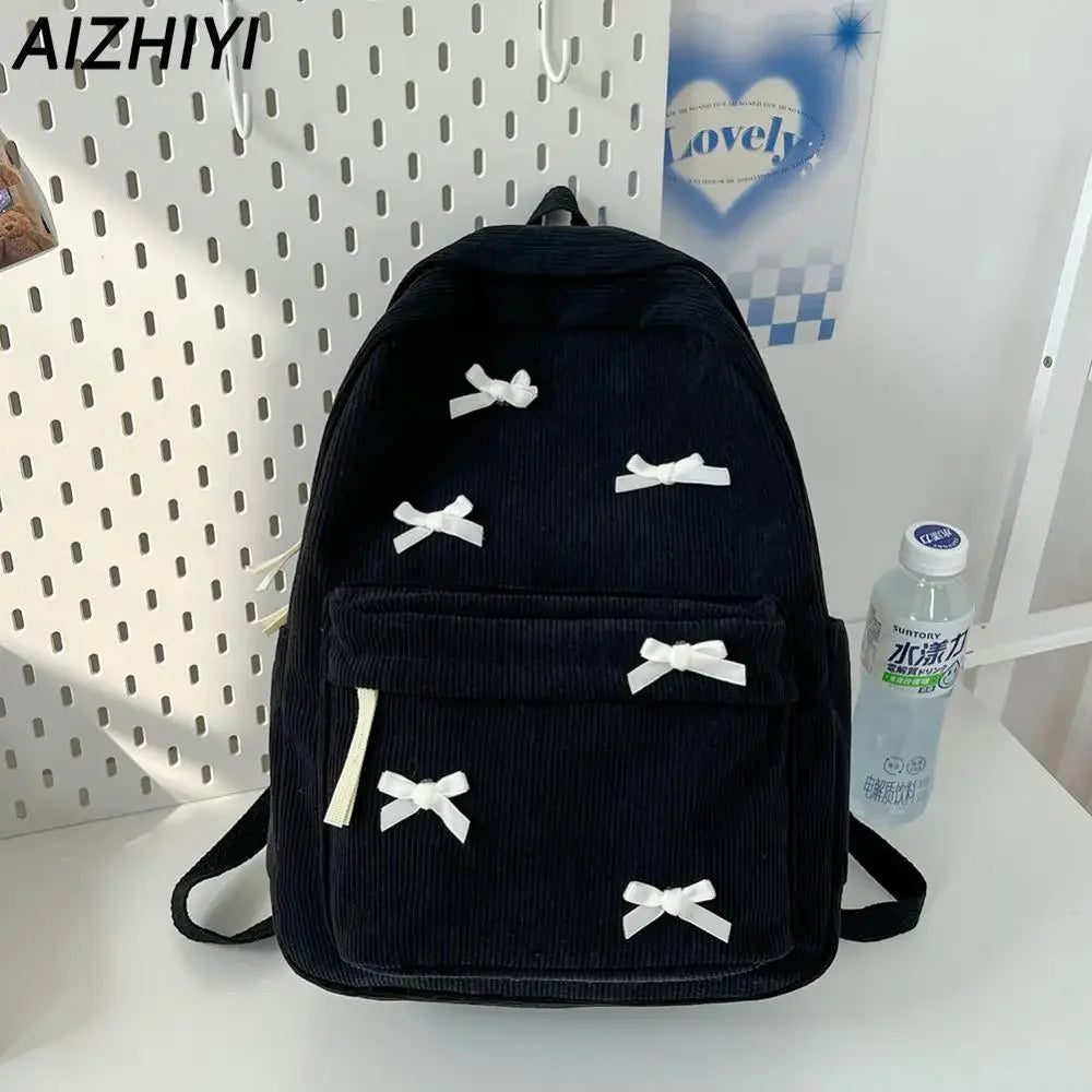 Cute Bowknot Aesthetic Backpack | Trendy School & Travel Bag