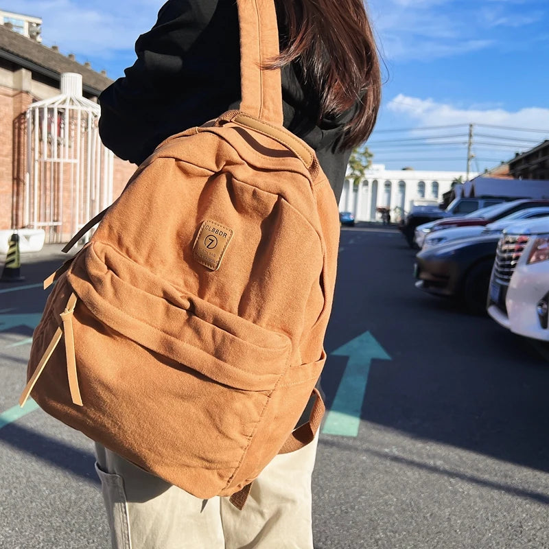 Casual Canvas Backpack for Students | Trendy Unisex College Bag