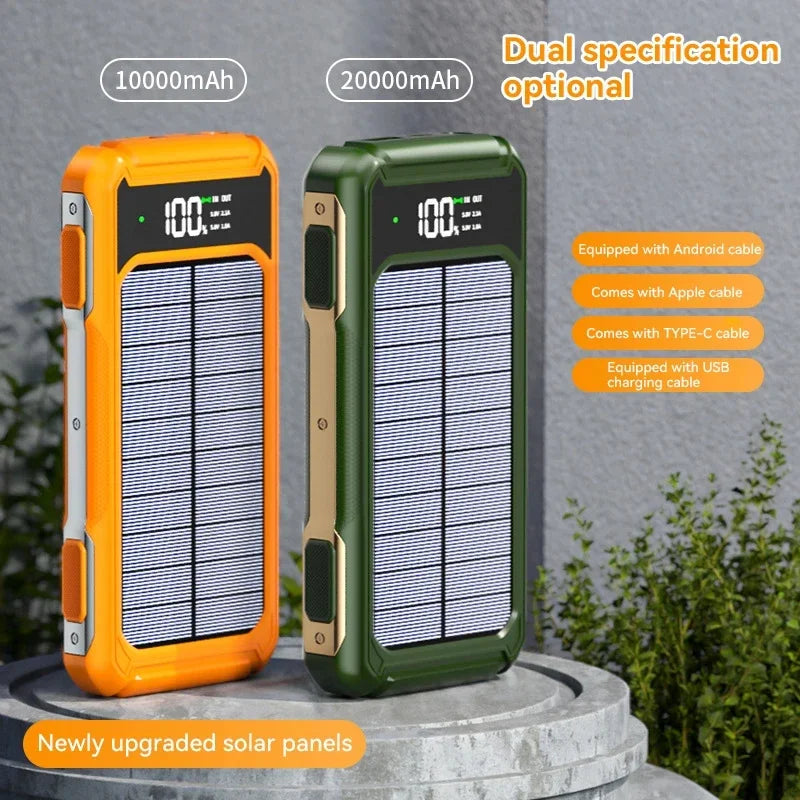 200000mAh Solar Emergency Power Bank | 4 in 1 Charging Solution