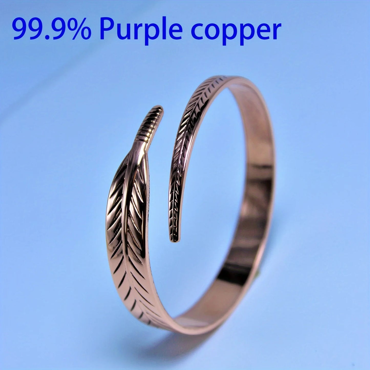 Vintage Pure Copper Feather Wing Cuff Bangle | Fashion Punk Jewelry