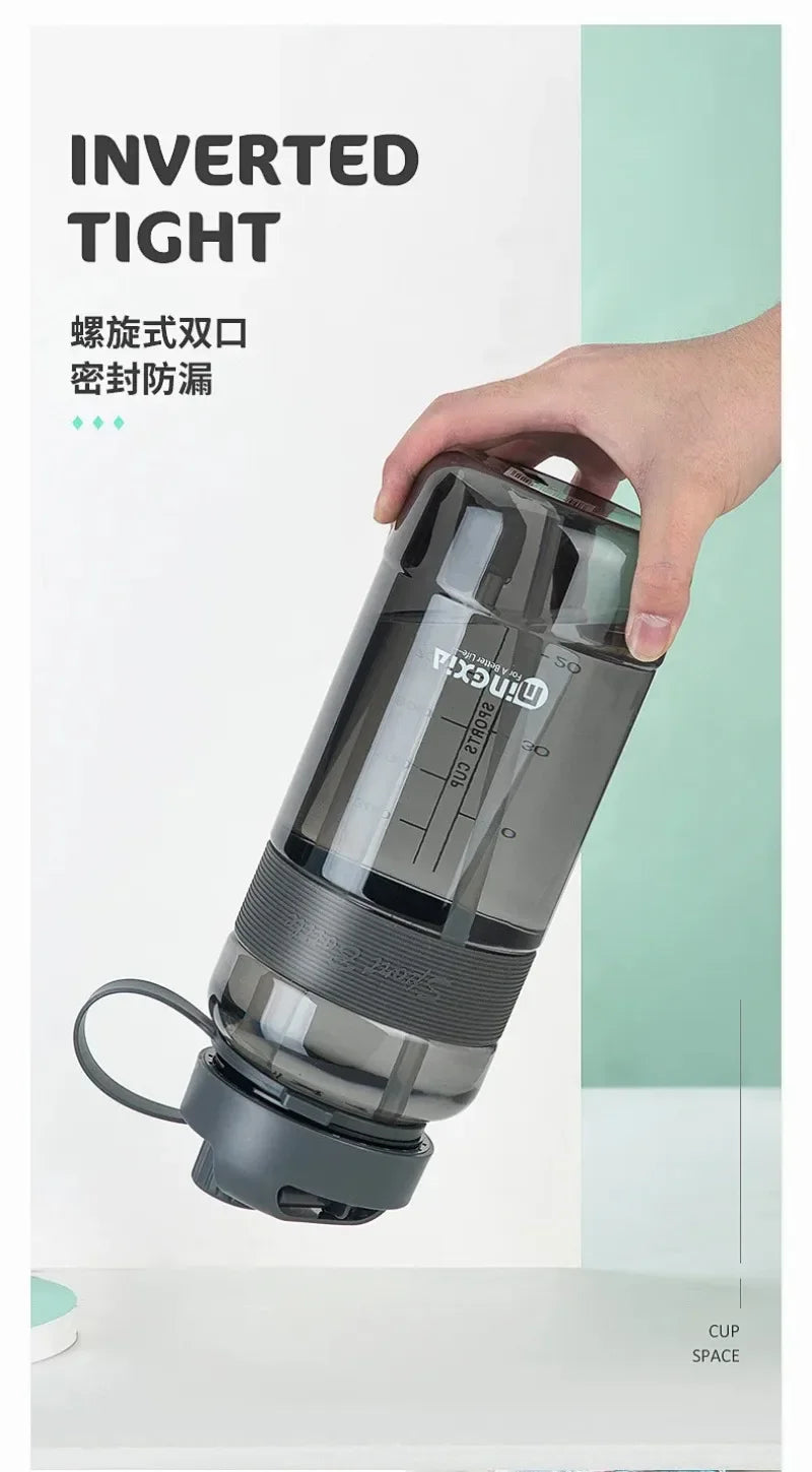 Outdoor Double Straw Water Drinking Bottle | BPA Free Sports Cup