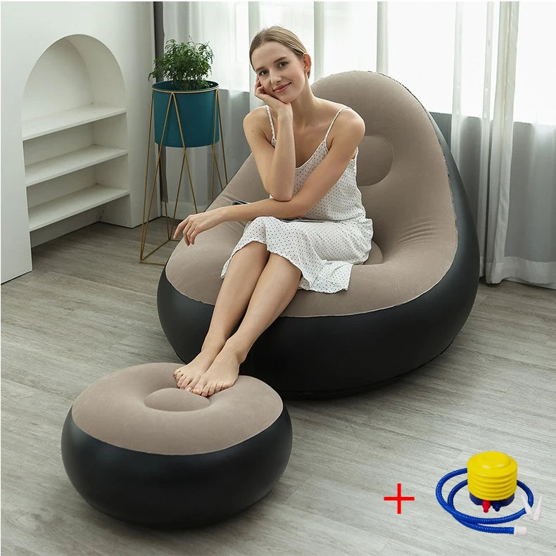 Sofá hinchable tipo puf | Máximo confort al aire libre
