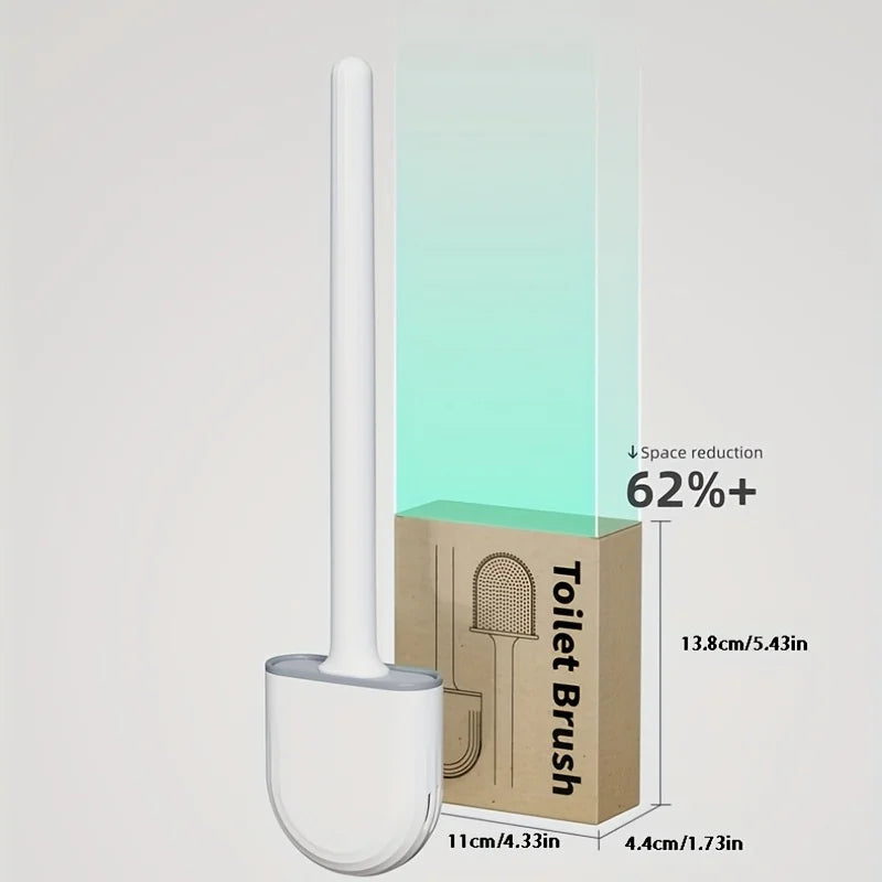 Wall Hanging Toilet Brush with Holder | Soft Bristles WC Cleaner