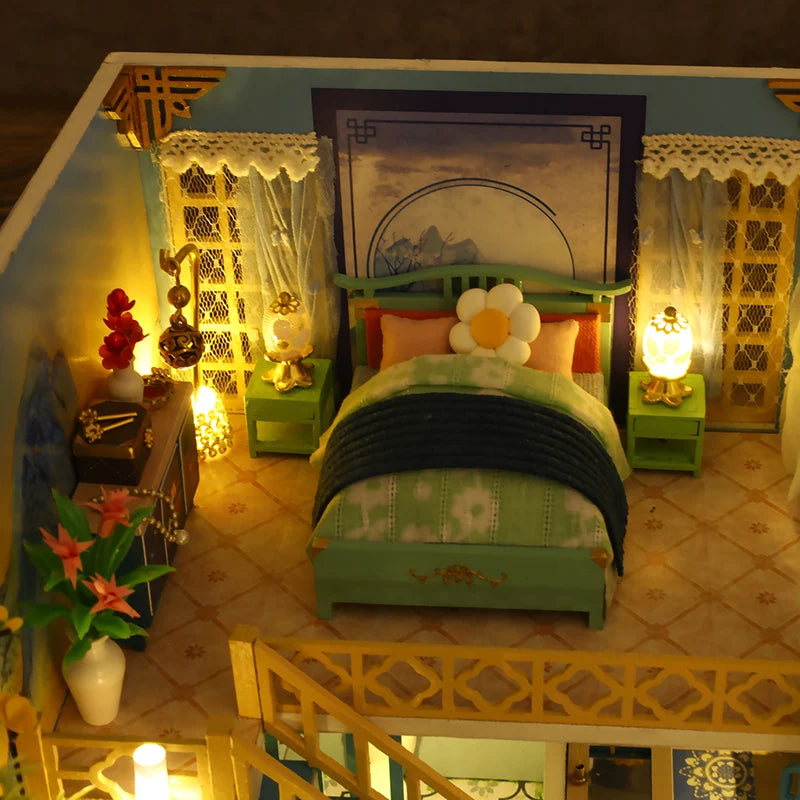 DIY Wooden Dollhouse Kit with LED Lights | Creative Assembly Fun