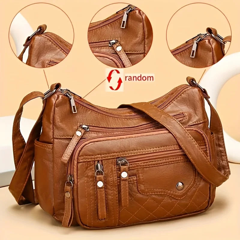 Vintage Faux Leather Messenger Bag for Women | Stylish & Functional