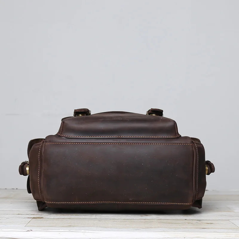 Retro Leather Backpack | Large Capacity Men’s & Women’s Travel Bag