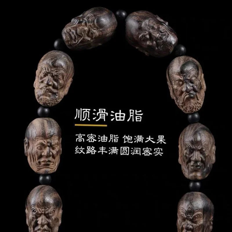 Handcrafted Wooden Buddha Bracelet | Artisan Carved Jewelry