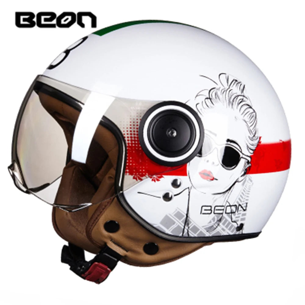 Vintage Open Face Motorcycle Helmet | Retro Style Protection Gear