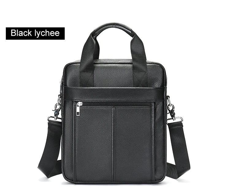 Bolso bandolera de cuero genuino para hombre | Elegante maletín para portátil
