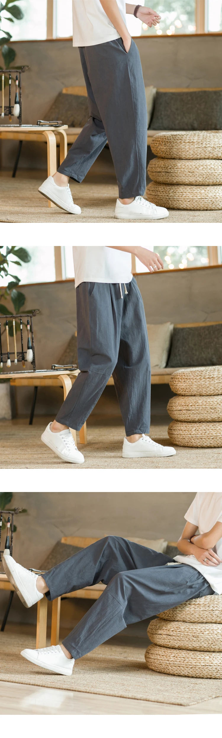 Men's Casual Cotton Linen Trousers | Breathable Stylish Pants