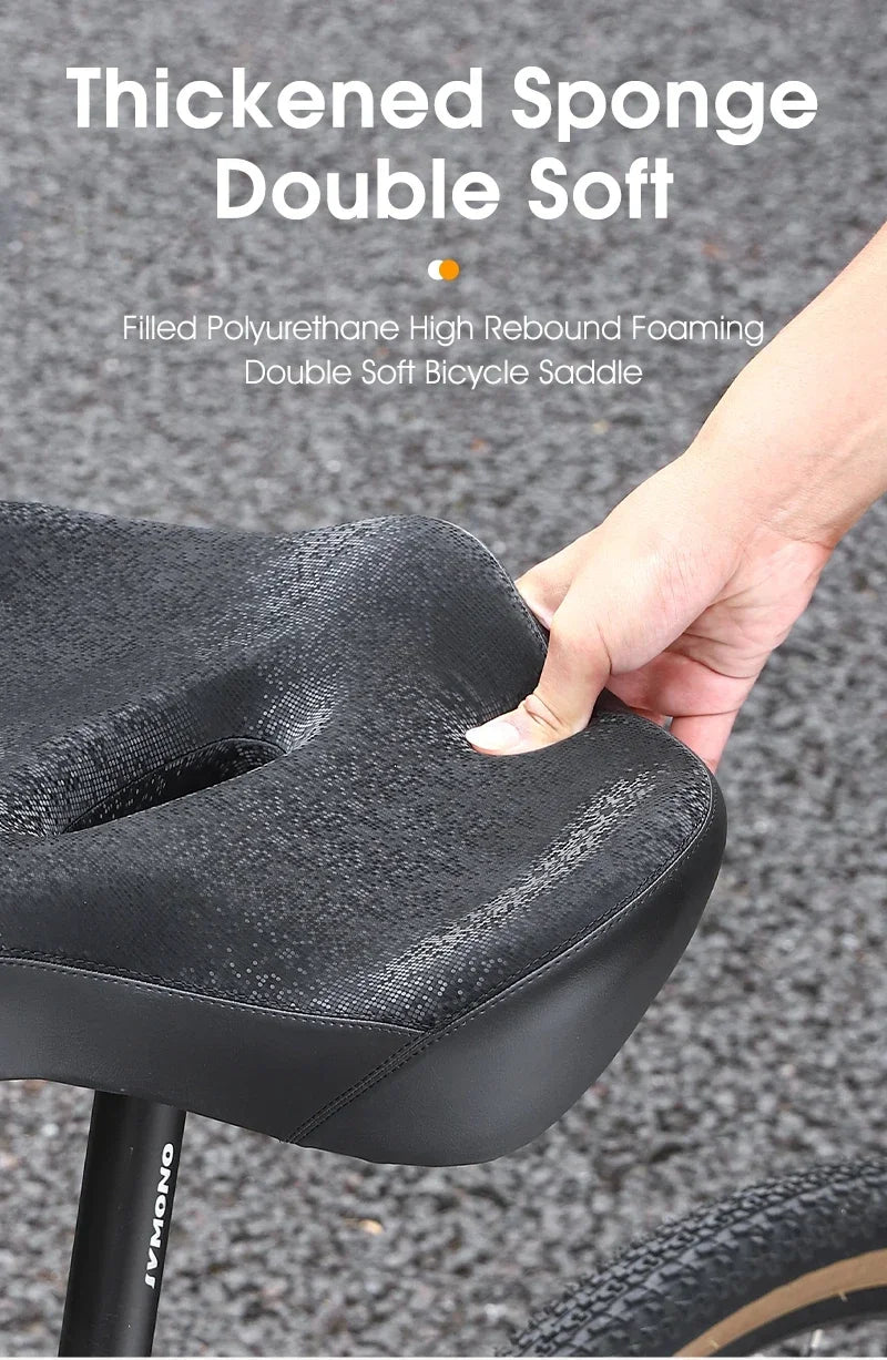 Ultra Wide Ergonomic MTB Saddle | Comfortable Shock-Absorbing Seat